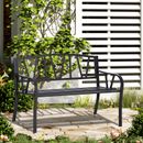 2-Sitzer Gartenbank Metall Loveseat mit dekorativer Rückenlehne ergonomische Armlehne