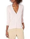 Amazon Essentials Women's Lightweight Vee Cardigan Sweater (Available in Plus Size), Light Pink, Large