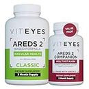 Viteyes AREDS 2 Capsules and Viteyes Multivitamin AREDS 2 Companion, Single Daily Dose Eye Vitamins, 3 Month Supply