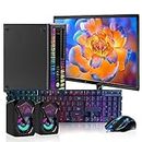 HP RGB Gaming Desktop PC, Intel Quad Core I7-6700 up to 4.0GHz, GeForce GT 1030 2G, 32GB DDR4 Memory, 1T SSD, New 22" 1080 FHD LED, RGB Keyboard & Mouse & Speaker, 600M WiFi, W10P64 (Renewed), Black