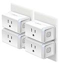 Kasa Smart Plug Mini by TP-Link (HS103P4) - Smart Home WiFi Outlet Works with Alexa, Echo and Google Home, No Hub Required, Remote Control, 2.4GHz WiFi Required, 15 Amp, UL Certified, 4-Pack, White