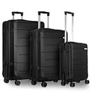 Coselena 3pc Luggage Sets, Cabin Suitcase Set with 4 Wheel Suitcase | ABS Lightweight Suitcase, Carry on Suitcase with TSA-Approved Lock | Water-Resistant Hard Shell Suitcase, Travel Large Suitcase