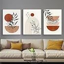 HMDKHI Cuadro geométrico moderno, conjunto de imágenes abstractas para sala de estar, dormitorio, póster de decoración artística, sin marco (mural, 13,50 x 70 cm x 3)