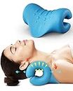 BLABOK Neck and Shoulder Relaxer,Portable Cervical Traction Device Neck Stretcher,Neck Posture Corrector Chiropractic Pillow for TMJ Pain Relief and Cervical Spine Alignment(Blue)