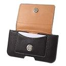 DFV mobile - Leather Horizontal Belt Clip Case with Card Holder for ZTE B20 - Black