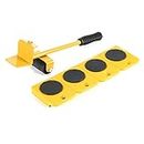 5PCS Furniture Lifter Mover Tool Set Easy Furniture Slider Heavy Duty Furniture Roller Move Up to 150 KG/330 LBS Suitable for Sofas, Couches and Refrigerators(Yellow)