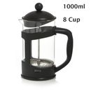 FRENCH PRESS CAFETIERE TEA COFFEE MAKER PLUNGER 3/8 CUP GLASS JUG SPOON 350ML 1L
