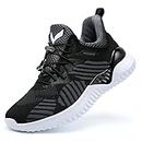 ASHION Kids Shoes Lightweight Boys Sneakers Non Slip Comfortable Big Kids Shoes for Tennis Running Athletic,75 Black13