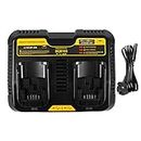 ASUNCELL Battery Charger Compatible with Dewalt 12V-20V MAX Li-ion Battery, 3.0A Dual Port Fast Charger Compatible with Dewalt DCB Series Tools Lithium Battery 18V, with double 2.1A USB Ports
