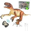 Dinosaur Toy for Boys，Remote Control Dinosaur Toys for Kids 2.4Ghz RC Realistic T-Rex Dinosaur Robot Walking and Roaring with LED Light for Kids Girls Toddler