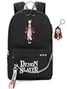 FSRONGXI Sac à dos Demon Slayer for School Nezuko Backpack Anime Rucksack with USB Charging Port, Free Keychain 17.7inch (Nezuko stand)