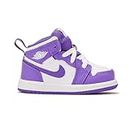 Jordan 1 Mid Baby/Toddler Shoes (DQ8425-511, Purple Venom/White) Size 9