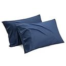 Bedsure Cooling Pillow Case Queen Size 2 Pack - Rayon Made from Bamboo, Navy Chill Pillowcase, Soft & Breathable Pillow Covers with Envelope Closure, Gift for Hot Sleepers in Summer, 20x30 Inches