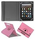 Acm Rotating Leather Flip Case Compatible with Kindle All Fire Hd 8 Tablet Cover Stand Light Pink