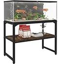 Mondazie 30 Gallon Fish Tank Stand with Shelf for Accessories Storage, 2 Tiers Heavy Duty Metal Aquarium Stand, Breeder Tank Turtle Reptile Terrariums Stand Rack for Home Office, 30" L x 12" W, Black