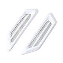 1 Pair Car Air Vent Universal Replacement Modified Solid Color Automotive Decorative Sticker Decal Accessories, White