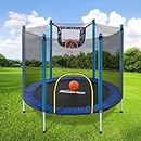 BLUERISE Trampoline 55'' Toddler Trampoline with Enclosure Net Easy to Assemble Kids Trampoline Indoor Recreational Trampoline Outdoor Trampoline for Adults