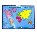 Colobine Wooden Continents map Combo Jigsaw Puzzles for Kids Age 5 Years and Above, Oceans and Continents Puzzle Board Game with knob| Learning and Educational Toy (Size 9 * 12 inches)