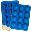 Webake Golf Ball Cake Pop Molds, Silicone Golf Ball Chocolate Mold 12-Cavity, Golf Mold for Cake Descorations, Chocolate, Hot Chocolate Bomb, Candy (Pack of 2)