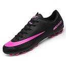 BOTEMAN Mens Football Shoes Breathable Boys Girls Soccer Trainers Cleats Professional Football Boots Unisex,Black,4 UK
