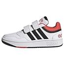 adidas Hoops Lifestyle Basketball Hook-and-Loop Shoes Sneaker, FTWR White/core Black/Bright red, 31 EU