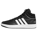 adidas Men's Hoops 3.0 Mid Classic Vintage Shoes Sneakers, Core Black FTWR White Grey Six, 10 UK