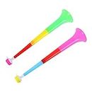 Hileyu Trombe in plastica Vuvuzela 2pcs Horn Noise Maker Trombe in plastica Regolabili Football Stadium Cheer Fan Horns Trumpet Accessories for Football And Sports Parties Colore Casuale