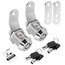 2 Pack Tool Box Lock with Keys, 5/8" Cabinet Lock Cam Lock Keyed Alike, Toolbox Lock Replacement Lock for Mailbox RV Storage Door with Manual, Zinc Alloy (2Pack，5/8 Inch)