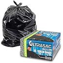 Heavy Duty 45 Gallon Trash Bags by Ultrasac - (HUGE 50 COUNT /w Ties) - 1.8 MIL - 38" x 45" - Large Black Plastic Garbage Bags for Contractor, Industrial, Home, Kitchen, Commercial, Yard, Lawn, Leaf,