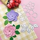 3D Rose Flower Metal Die Cuts,Wedding Flower Leaf Leaves Cutting Dies Cut Stencils for DIY Scrapbooking Album Decorative Embossing Paper Dies for Card Making (Flower E)