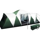 Weisshorn Camping Tent 10-12 Person Hiking Family Tents (3 Rooms) Green