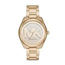 Michael Kors Stainless Steel Analog Gold Dial Women Watch-Mk7088, Gold Band