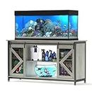 Tatub 75-90 Gallon Fish Tank Stand with Cabinet, Heavy Duty Metal Large Aquarium Stand for Accessories Storage, Reptile Tank Turtle Terrariums Table, 1000+ LBS Capacity, 58.9"x19.7"x32.6" H, Grey