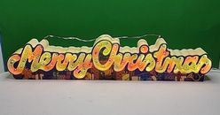 Vintage 71 Lights Merry Christmas Sign - Freestand Or Hanging.