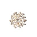 SYGA Brooch Flower Fashion Crystal Rhinestone Jewellery Pin Vintage Accessories Decoration Clothing Brooches for Bridal Women Girl - Flower Gold