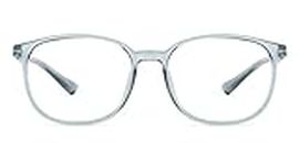 LENSKART BLU | Zero Power Blue Cut Computer Glasses | Anti Glare, Lightweight & Blocks Harmful Rays | UV Protection Specs | Men & Women | Large | LB E13739 (Grey)