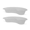 OTICA Reusable Plastic Kidney Tray | Hygienic Solution for Medical and Surgical Needs and Versatile and Convenient for Medical and Home Use - White (Size 10 Inch) pack of 2