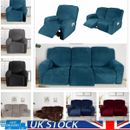 1/2/3 Seater Stretch Recliner Chair Covers Lounge Couch Cover Sofa Slipcovers UK