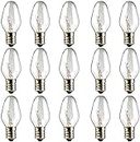 Scentsy Bulb, 15 Pack Light Bulbs for Plug-in Nightlight Warmer Wax Diffuser & Candle Warmers, E12 Candelabra Base Long Life Incandescent Bulbs, 120 Volt - Dimmable - Warm White - C7 Shape (15)