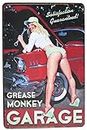 SUMIK Grease Monkey Garage, Metal Tin Sign, Vintage Poster Plaque Garage Home Wall Decor