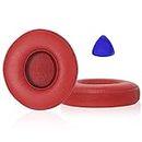 Replacement Ear Pads for Beats Solo 2 & Solo 3 Wireless On-Ear Headphones, Premium Headphones Cushions with Softer Leather and Memory Foam,Red