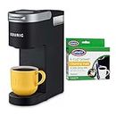 Keurig K-Mini Single Serve K-Cup Pod Coffee Maker (Black) Bundle with Cleaning Cups (5 Cups) (2 Items)