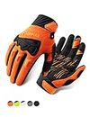 INBIKE MTB Gloves Motocross Mountain Bike DH Road Riding Full Finger Cycling Gloves Orange Large