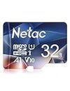 Netac 32GB Tarjeta Micro SD A1, U1, C10, V10, UHS-I, Velocidad hasta 100MB/s Lectura y 10MB/s Escritura, Tarjeta de Memoria Ideal para Teléfono, Videocámara, Nintendo Switch, GoPro, Tableta