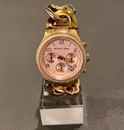 Michael Kors reloj para mujeres, cuarzo, piedras de circonita, batería nueva, oro