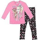 JoJo Siwa Little Girls Pullover Fleece Sweatshirt & Leggings Pink/Black 6-6X