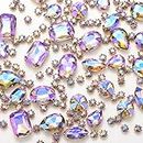 Gold Rhinestones,Choupee Sew On Rhinestones Sew on Glass Gems Jewels for Clothes Clothing Crafts Jewelry Making, Costume, Shoes,Dress, Garments Mixed 130PCS