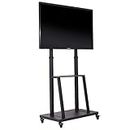 UNHO Rolling TV Stand, Universal Mobile TV Stand on Wheels Tall TV Floor Stand with Shelves for 32"-80" Flat Screens Loading Weight up to 65KG Max VESA 600x400mm
