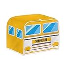 Coldinair School Bus Print Toaster Cover 4 Slice Wide Slot Decorative,Small Kitchen Appliance Bread Maker Dust and Fingerprint Protection