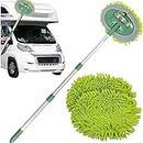 TANNESS Car Cleaning Brush | Microfibre Mop with Mittens | Car Wash Kit for Cleaning Van Truck Caravan | Scratch Free 2 x Mop Heads | 1 x Extendable Pole 60-106cm with 3 Sections Cleaning Products